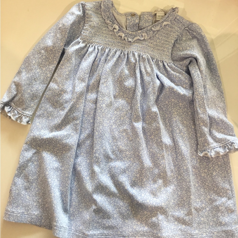 Kissy Kissy Blue Floral Long Sleeve Smocked Dress